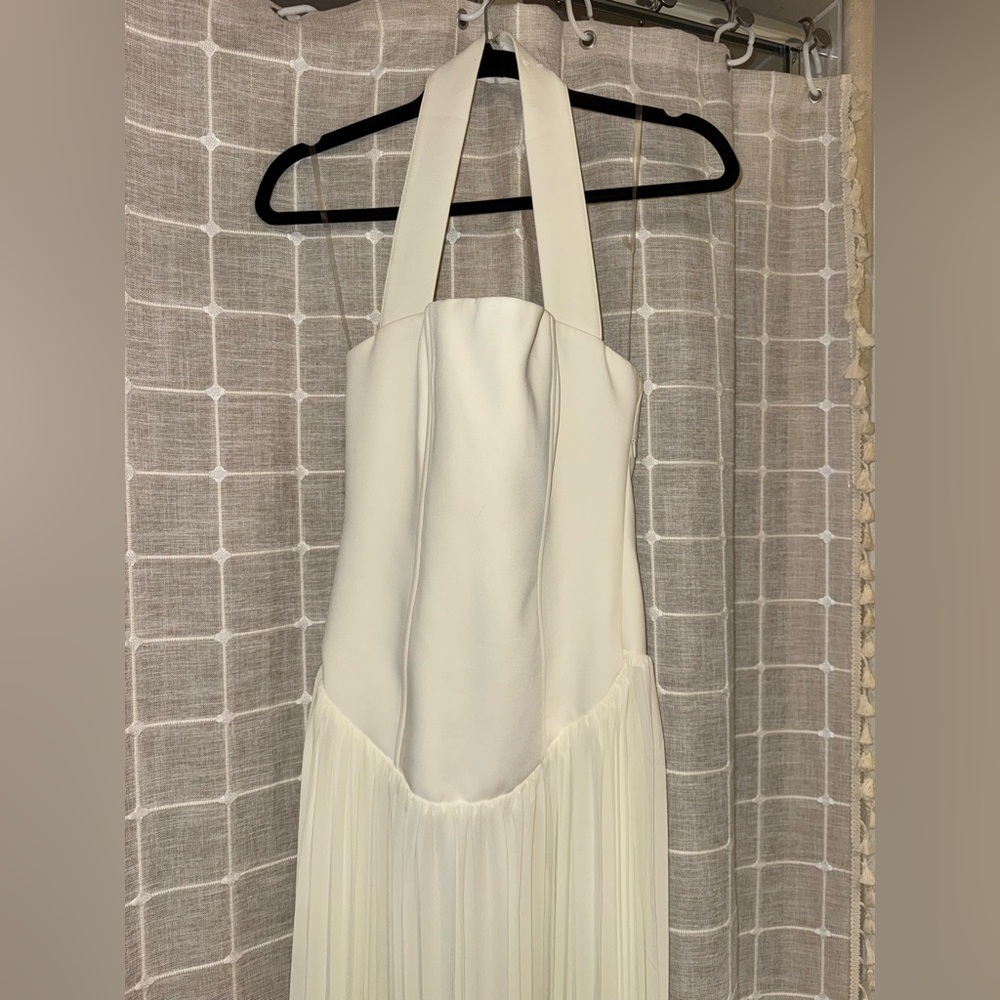 Meshki Stacie Pleated Halter Maxi Dress - Ivory - Picture 10 of 14